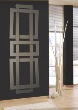Badheizkörper Design ART II, HxB: 180 x 60 cm, 1019 Watt, dunkelgrau (metallic) (Marke: Szagato) Made in Germany / exklusiver Bad und Wohnraum-Heizkörper (Mittelanschluss) -