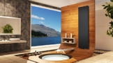 Badheizkörper Design Mirror Steel 3, 180 x 47 cm, 1118 Watt, schwarz (matt) (Marke: Szagato) Made in Germany / Top-verarbeiteter Bad und Wohnraum-Heizkörper (Mittelanschluss) -