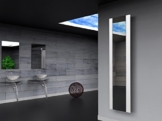 Badheizkörper Design Singapur 3, HxB: 180 x 47 cm, 1118 Watt, weiß / Spiegel (Marke: Szagato) Made in Germany / Top-verarbeiteter Bad und Wohnraum-Heizkörper (Mittelanschluss Spiegelglas, Echtglas) -
