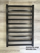 Design Badheizkörper GLORYA 800 x 500 mm. Schwarz Badheizkörper Handtuchtrockner -