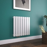 Design Flach Heizkörper 63 x 62 cm, Paneelheizkörper 469 Watt Einlagig Mittelanschluss Heizkoerper Heizung Horizontal-Weiß - 1