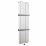 Design Paneelheizkörper Heizkörper Badheizkörper mit Mittelanschluss und 2 Handtuchstangen Edelstahl alle Größen (1800 x 450, Weiß) (816 Watt nach EN442) - 1