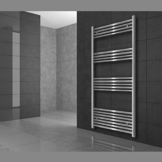 ECD Germany Badheizkörper - 600 x 1800 mm - Chrom - gebogen mit Mittelanschluss - Heizkörper Handtuchwärmer Handtuchtrockner - 1