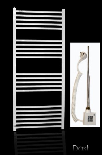 Elektrobadheizkörper weiß gerade 1074h x 600b, Handtuchhalter