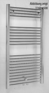 Heizkörper Badheizkörper gerade 1160 x 600 chrom mit Mittelanschluss 50 mm (420 Watt nach EN442) - 1