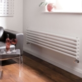 Hudson Reed Heizkörper - Revive - 1847 Watt - 354 mm x 1780 mm - horizontale Design Heizung aus Stahl - Oberfläche in Weiß -