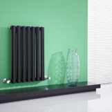 Hudson Reed Heizkörper Revive - Horizontaler Design-Heizkörper aus Stahl in Schwarz (RAL 9005) - 635 x 415 mm - 392 Watt -