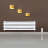 Hudson ReedHeizkörper Revive - 1651 Watt - 354 mm x 1600 mm - Horizontale Design Heizung in Weiß -