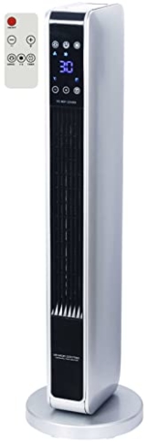 Keramik Heizlüfter | 3 Stufen, kalt, 1200, 2000 Watt | Oszillierend | 8h Timer | Fernbedienung | Temperaturanzeige | Temperatureinstellung: 10-49°C | Heizgerät | Elektroheizer - 1