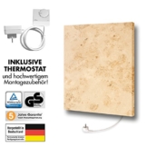 Marmony M500-0066 Jura mit Thermostat Marmor Naturstein Infrarot-Heizung mit 500W, steckerfertig zum Aufhängen -
