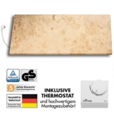 Marmony M800-0066 Jura mit Thermostat Marmor Naturstein Infrarot-Heizung inkl. Montagematerial, steckerfertige Wandheizung zum Aufhängen -