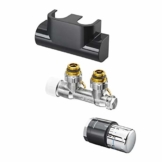 Oventrop Multiblock Set anthrazit Eck Zweirohrarmatur Anschluss Set - 1