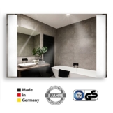 VASNER Zipris SR LED Infrarot Spiegelheizung seitliches Licht rahmenlos 400 Watt, Bad geeignet IPX4, extraflach Design, TÜV Süd, 5 J. Herstellergarantie, Überhitzungsschutz, 100% Made in Germany, Flächenheizung, Elektroheizung, Infrarotheizung -