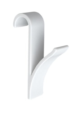 Wenko 4468160100 Haken für Handtuchheizkörper weiß - 2er Set, Kunststoff, 2.5 x 10.5 x 7 cm, weiß -